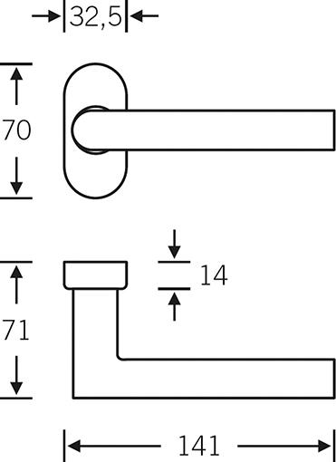 Produktbild FSB FH-Drücker,VK9, 09 1076,m.Ros.,oval,F69 bild 2
