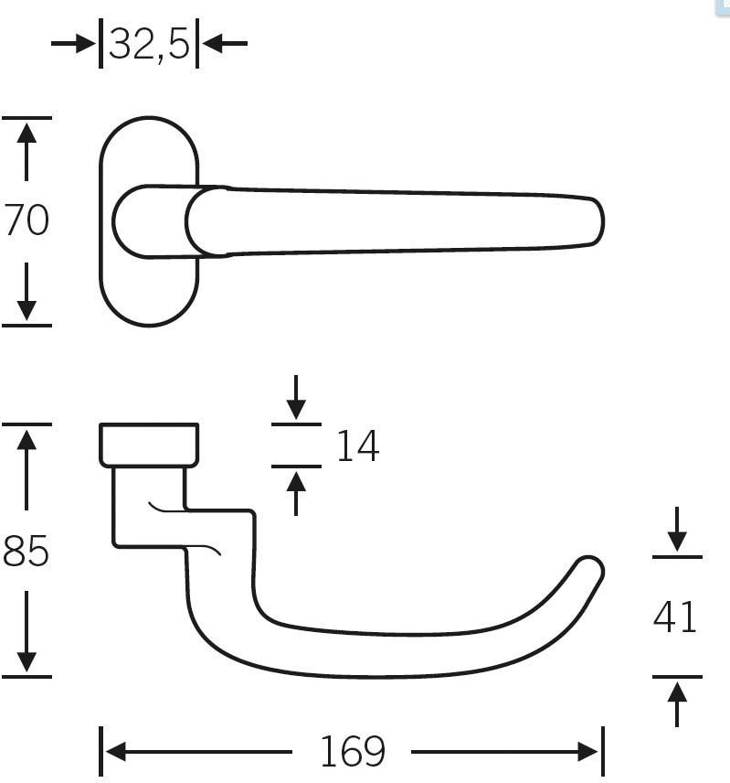 Produktbild FSB PT-Standflügeldrücker, 06 1053,m. Ros.,oval,F69 bild 2