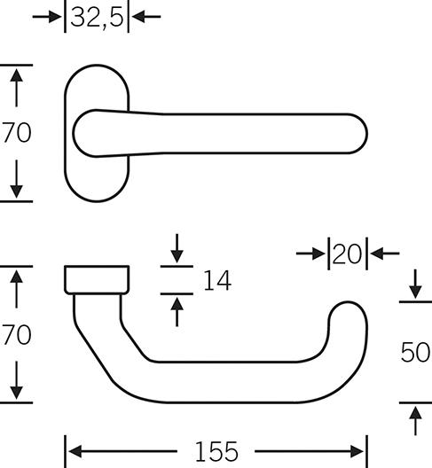 Produktbild FSB PT-Standflügeldrücker, 06 1146,m. Ros.,oval,F69 bild 2