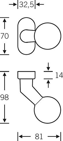Produktbild FSB PT-Türknopf,VK9, 07 0846,a. Rosette,oval,F69 bild 2