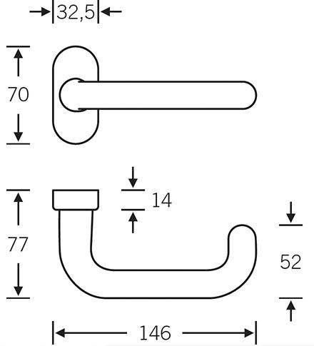 Produktbild FSB FH-Drücker,VK9, 09 1146,m.Ros.,oval,F69 bild 2