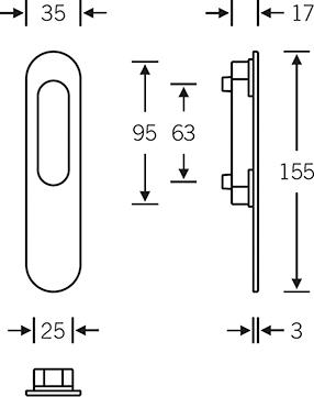 Produktbild FSB ST-Griffmuschel,0 42 4215BL,oval,F69 matt bild 2