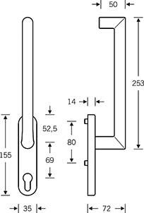 Produktbild FSB ST-Hebeschiebetürgriff,PZ0 34 1016,oval,F69 matt bild 2