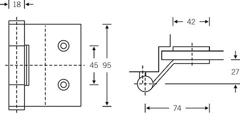Produktbild FSB Glastür-Band,3 teilig, VG 8790K,f.Stahlz.F69matt bild 2