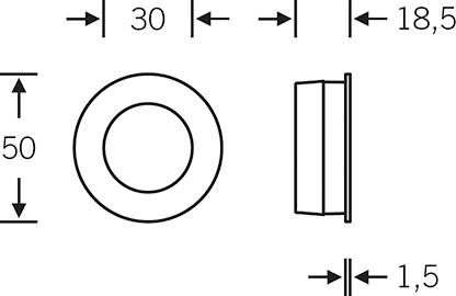 Produktbild FSB Schiebetür-Einlassmuschel,geschl.0 42 4254,rd.,F69 matt bild 2