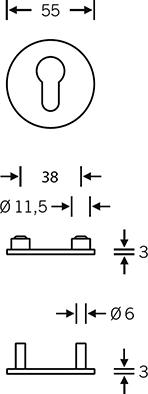Produktbild FSB Zimmertür-Schlüsselrosette,PZ, 0 17 1737,rund,F69 matt bild 2