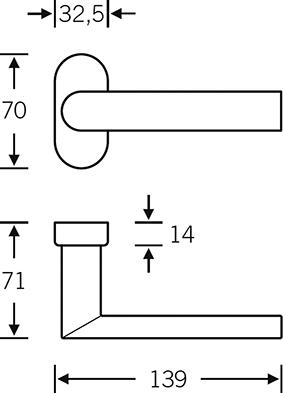 Produktbild FSB PT-Drücker,VK8, 09 1108,m.Ros.,oval,F69 bild 2