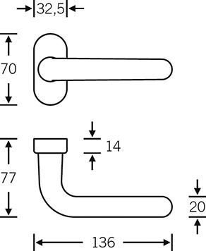 Produktbild FSB PT-Drücker,VK8, 09 1147,m.Ros.,oval,F69 bild 2