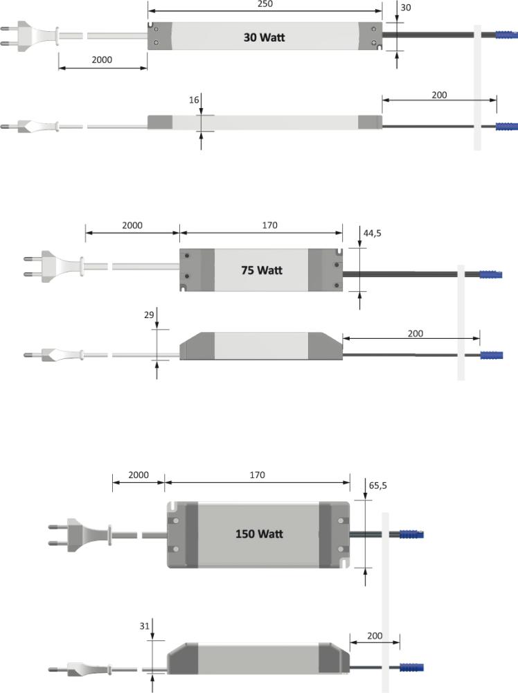 Produktbild Magic LED EVG DIM 24VDC, 18-75W200-240V, 50/60Hz, 2m EFS bild 2