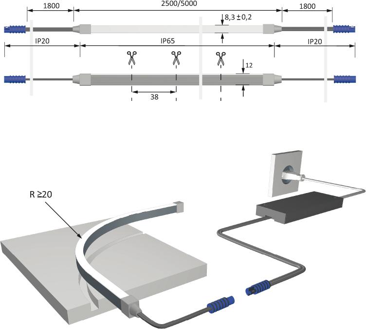Produktbild Magic VersaSuperPlus 24V cw L 2,5m 7.5W/m 2x1.8m MP2 bild 2