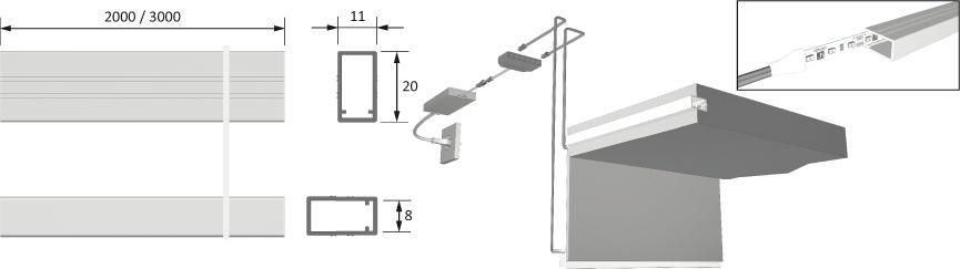 Produktbild Magic LED ChannelLine K opal L 3000, Kantenprofil bild 2
