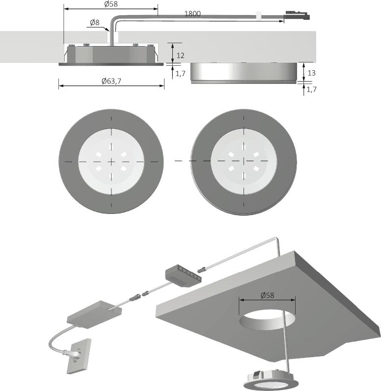 Produktbild Magic LED Eco Spot ALU Op. nw 10er Set,12V, 1.5W, 1.8m bild 2