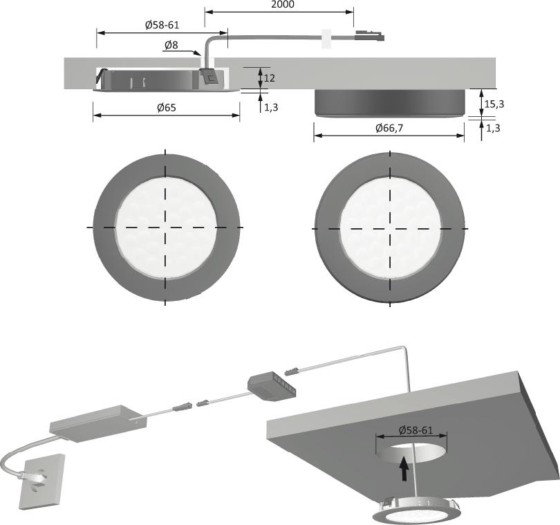 Produktbild Magic LED EcoPower Flood Alu Opww,12V,1,7W, Abdeck,matt bild 2