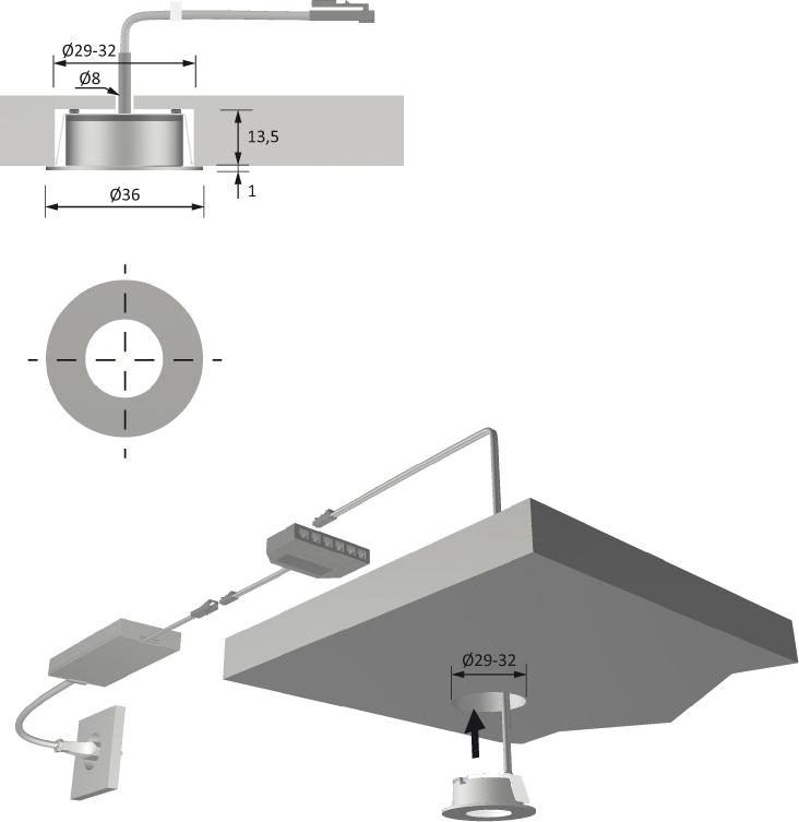 Produktbild Magic LED Star Point Flood nw chrom, 12VDC, 1,2W, 1.8m bild 2