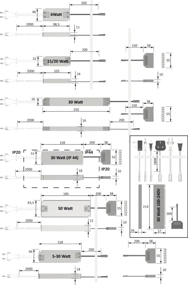 Produktbild Magic LED EVG WR 12VDC 0-30W 100-240V,50/60Hz,1.8m EFS bild 2
