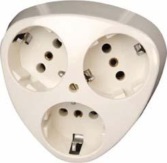 Produktbild Kopp Schutzkontakt-Steckdose 3-fach, UP Standard weissSB