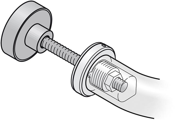 Produktbild FSB Türbefestigungseinsatz M8 m.Gegenrosette f.MHK,Gr.25/30,TS65-74,6204