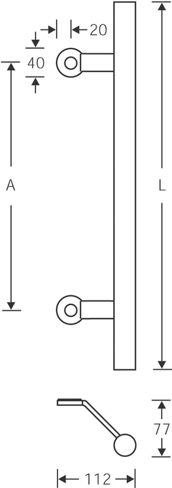 Produktbild FSB Haustür-Türgriff,0666615,30mmØx650mm,gerade,F69 matt bild 2