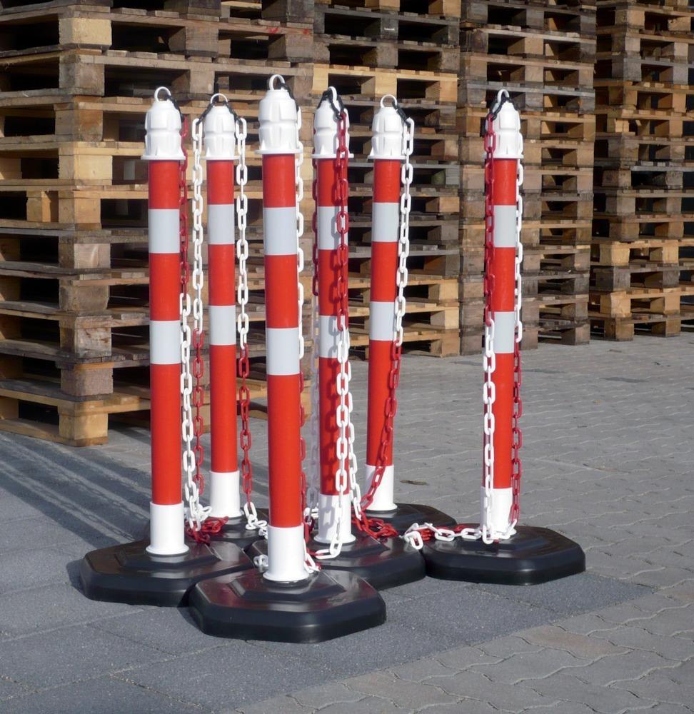 Produktbild Temka Kettenpfosten - Set, r/w 6 Pfosten + 5x3m Kette