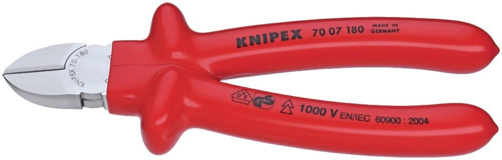 Produktbild Knipex Seitenschneider verchromt 180mm tauchisoliert