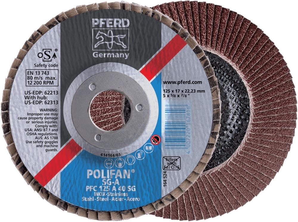 Produktbild Pferd Fächerschleifscheibe A 80SG mit 125 mm Durchmesser K 80