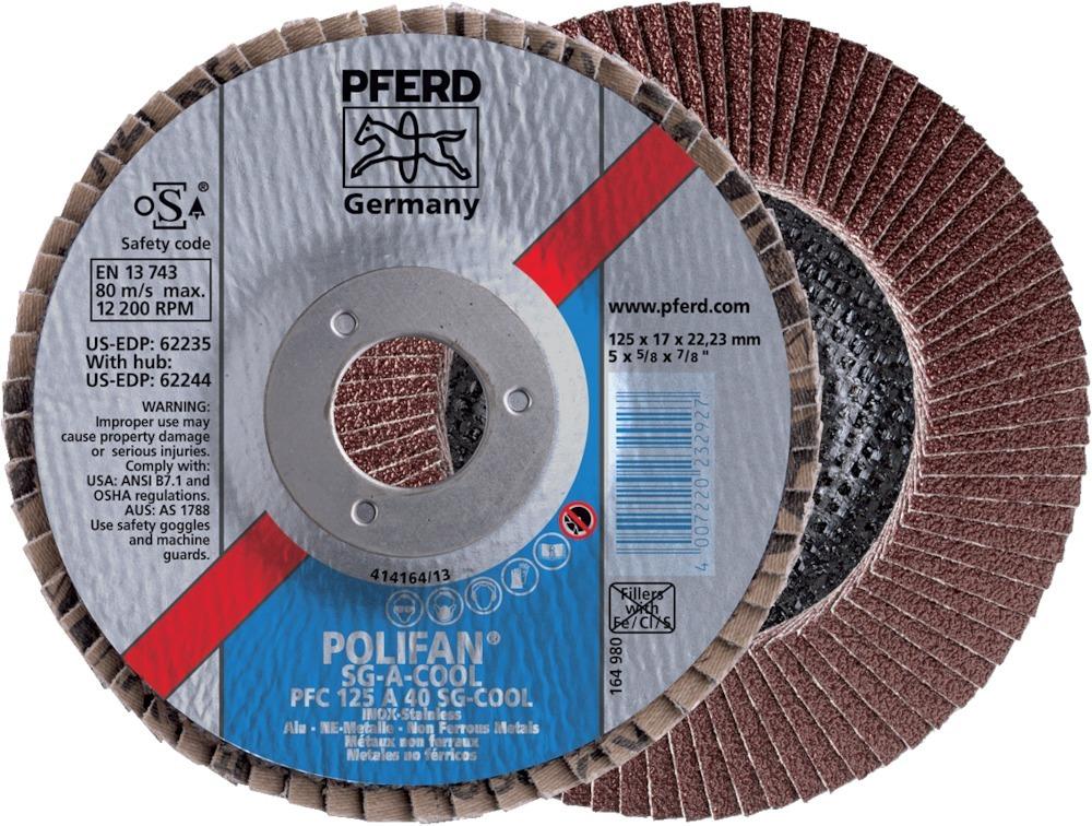 Produktbild Pferd Fächerschleifscheibe gewölbt125mm A 60 SG -COOL