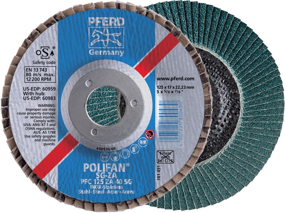 Produktbild Pferd Fächerschleifscheibe ZA40SG 115mm K 40 gew.