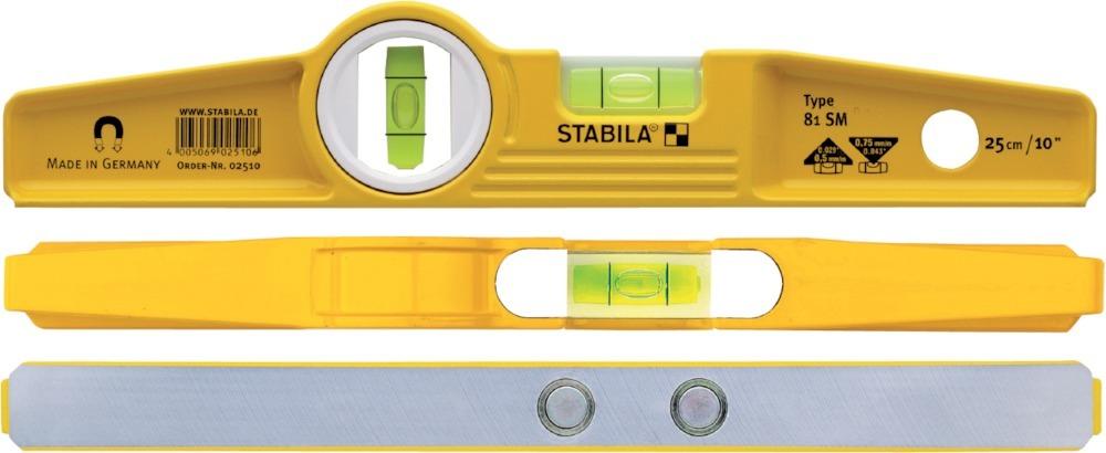 Produktbild Stabila Wasserwaage Torpedo 25cm 81SM mit Tasche