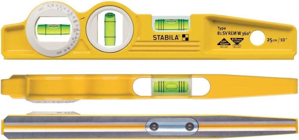 Produktbild Stabila Wasserwaage Torpedo 25cm 81SV REM 360 Grad