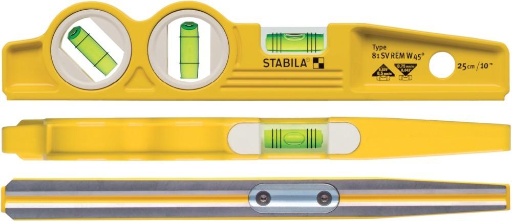 Produktbild Stabila Wasserwaage Torpedo 25cm 81SV REM 45 Grad