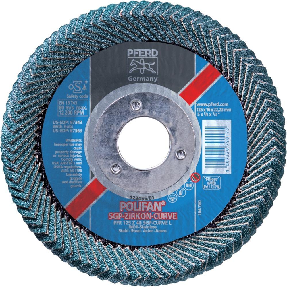 Produktbild Pferd Fächerschleifscheibe Z 40SGP125mm K 40 CURVE L