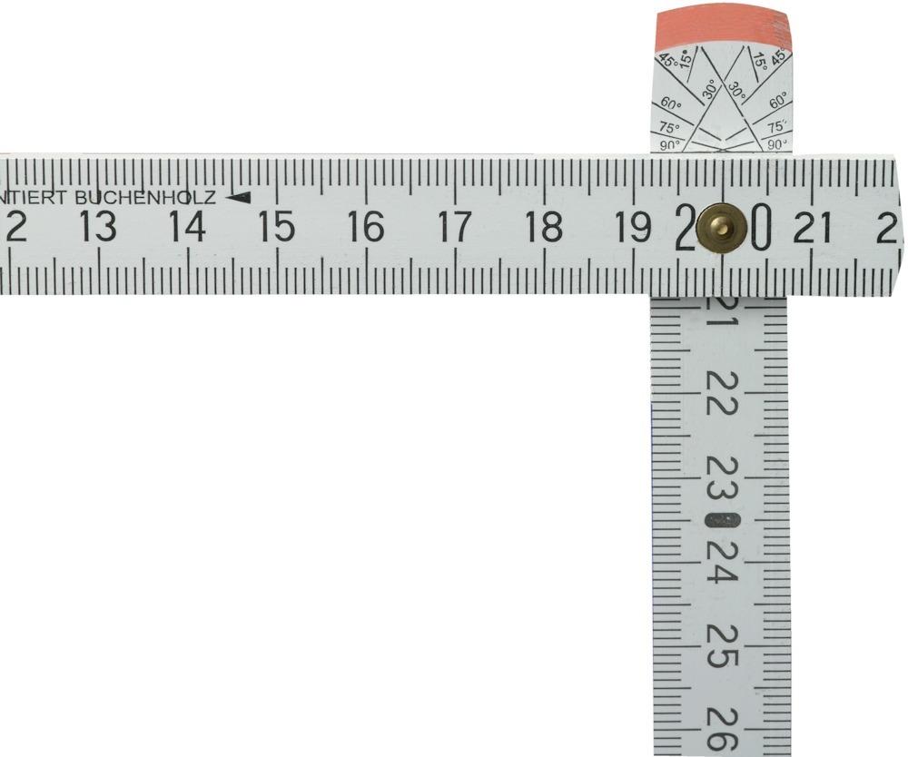 Produktbild Fortis Gliedermassstab Holz 2m/16mm weiss