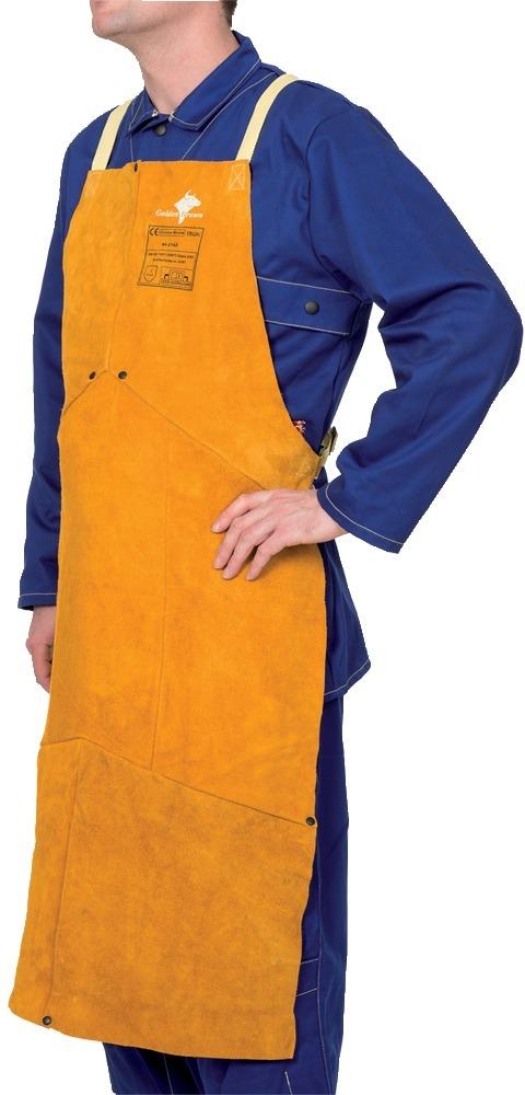 Produktbild Weldas Schürze Spaltleder GB Golden Brown 107x80cm