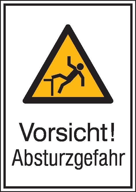 Produktbild Warnschild Alu gepr Absturzgefahr 262x371
