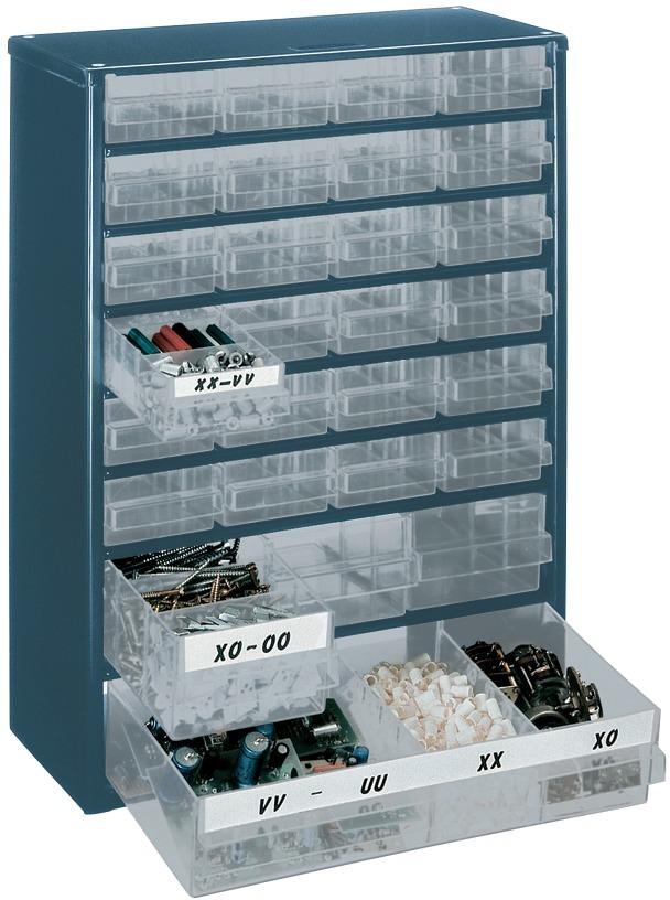 Produktbild Raaco Schubl.-Magazin mit 28 Laden sortiert blau