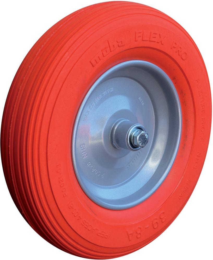 Produktbild Müba Rad aus polymerem Gummi mit Kugellager und Achse 400 x 100