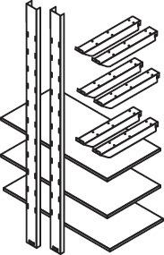 Produktbild Säbu Lagerregal für MC 1000 mm 3 Holzböden 1000 x 500 mm