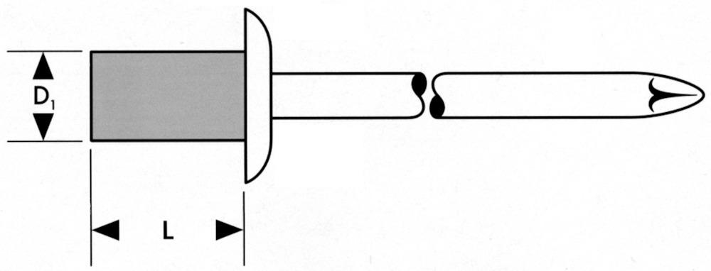 Produktbild Fortis Blindniet Stand. a 75Stk.Flachrdkopf 4,8x10mm
