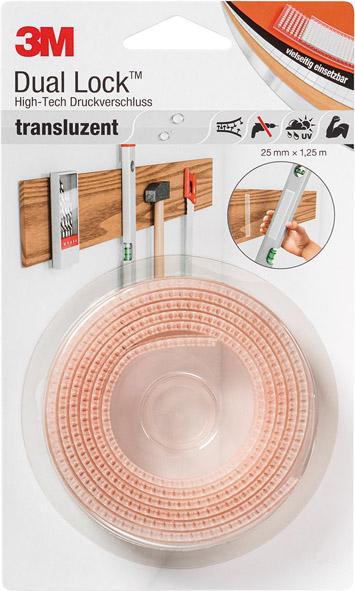 Produktbild 3M Druckverschluss Dual Lock transparent 25 mm Rolle mit 1,25 Meter