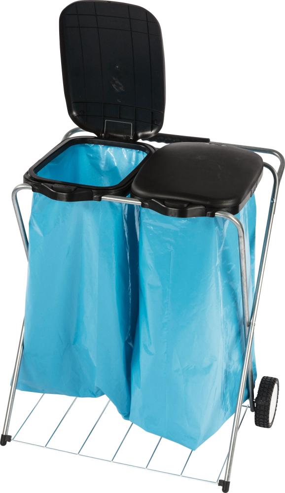 Produktbild Nölle Abfallsammler Mülleimer 2x 120l fahrbar mit Deckel schwarz