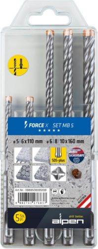 Produktbild Alpen SDS Plus Bohrersatz FORCE X 5 Teile