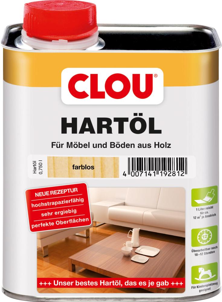Produktbild Clou Hartöl weiß transparent Dose mit 750 ml