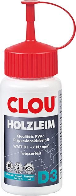 Produktbild Clou Holzleim D3 Wärmebeständig Flasche mit 300 Gramm