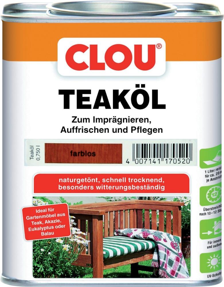 Produktbild Clou Teaköl farblos Dose mit 750 ml