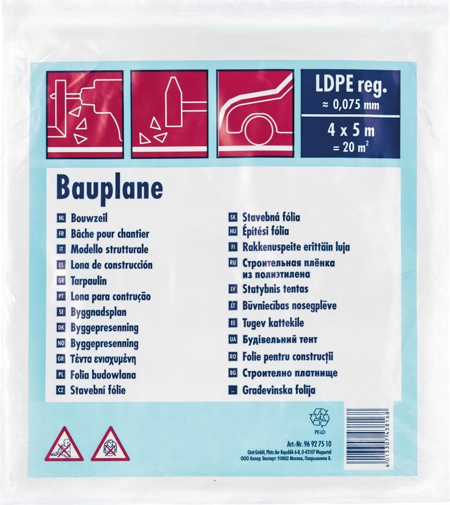 Produktbild Color Expert Abdeckplane schwer 20 qm Schnittmaß 4 x 5 m schwarz