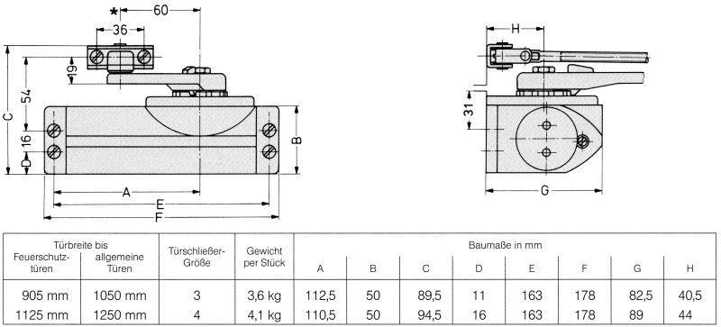 Produktbild dormakaba Türschliesser TS 59 Größe 3 silberfarbig bild 2