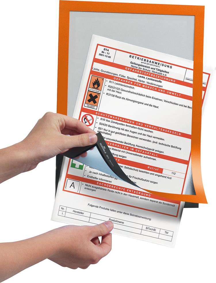 Produktbild Durable Informationsrahmen A4 selbstklebend orange 2 Stück bild 3