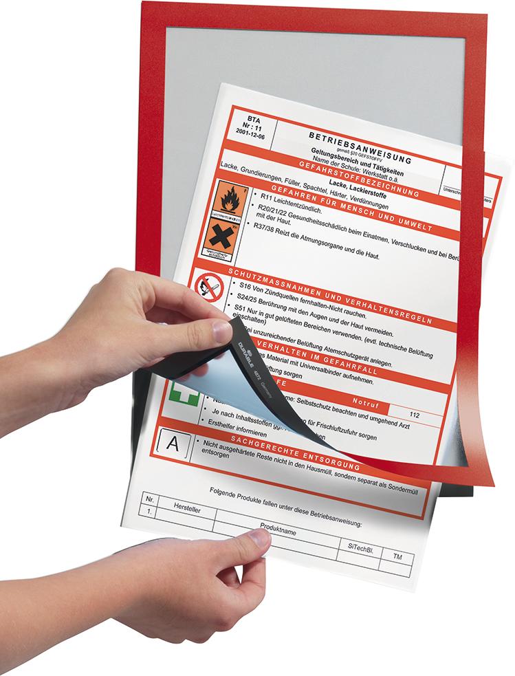 Produktbild Durable Informationsrahmen A4 selbstklebend rot 2 Stück bild 3