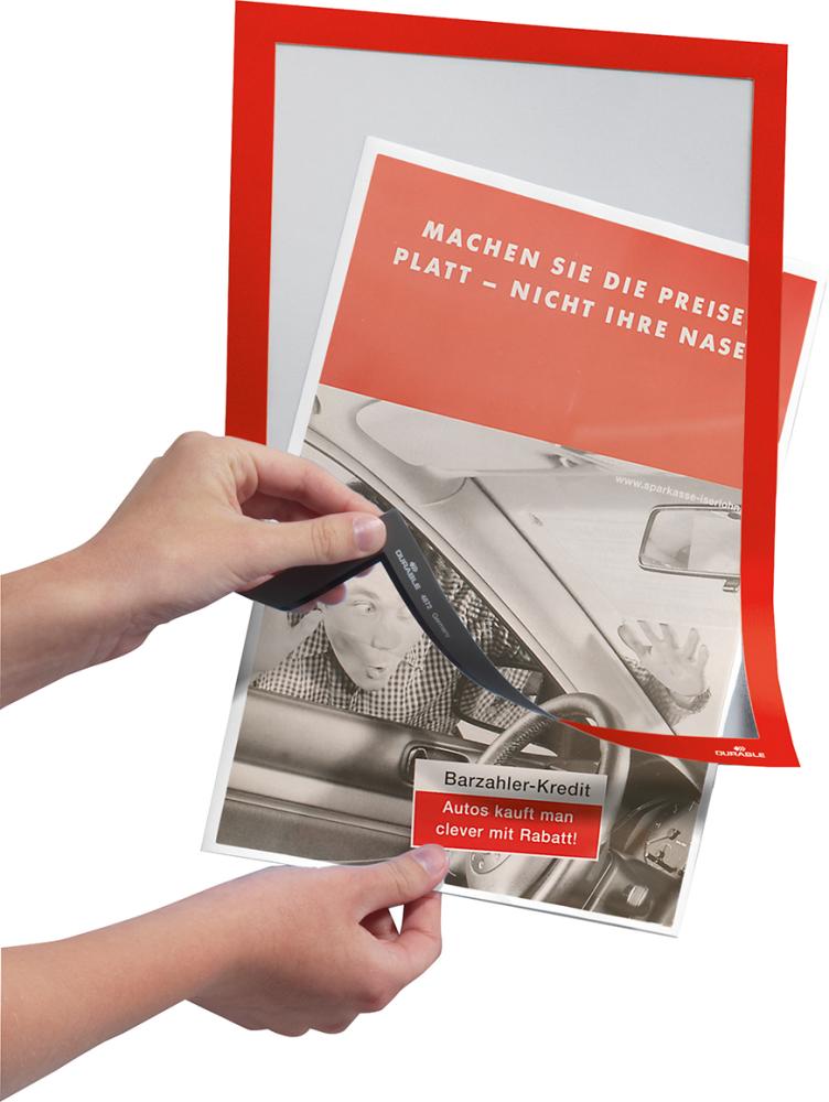 Produktbild Durable Informationsrahmen A4 selbstklebend rot 2 Stück bild 5