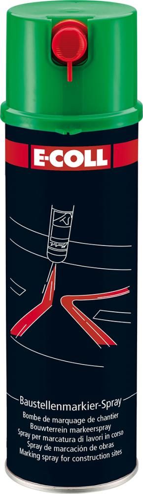 Produktbild E-Coll Baustellenmarkierspray grün Sprühdose mit 500 ml